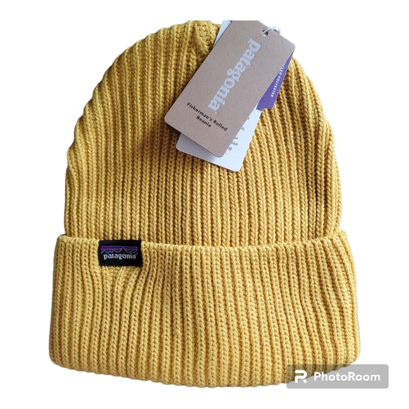 Patagonia Other - Patagonia mens fisherman rolled beanie hat gold